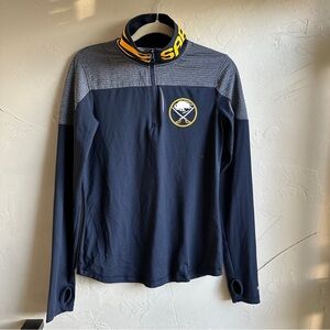 Reebok‎ Women’s NHL Buffalo Sabers Long Sleeve QuarterZip Shirt Sz S LightWeight
